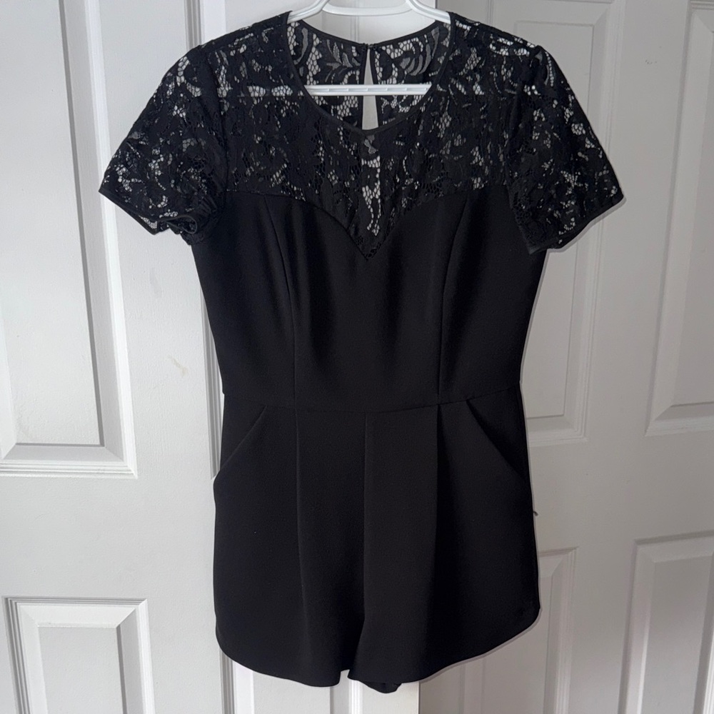 BCBGeneration Black and Yellow Lace Detail
